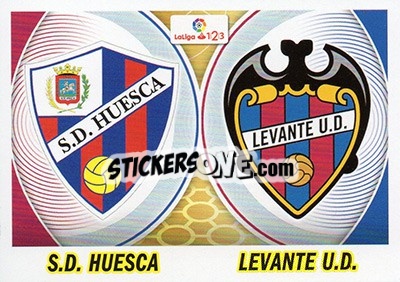 Sticker Escudos LaLiga 2 - Huesca / Levante (5) - Liga Spagnola 2016-2017 n. 665 - Colecciones ESTE