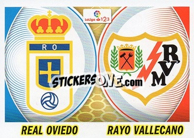 Sticker Escudos LaLiga 2 - Oviedo / Rayo Vallecano (8) - Liga Spagnola 2016-2017 n. 668 - Colecciones ESTE
