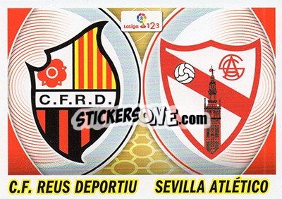 Sticker Escudos LaLiga 2 - Reus / Sevilla Atlético (9) - Liga Spagnola 2016-2017 n. 669 - Colecciones ESTE
