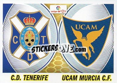 Sticker Escudos LaLiga 2 - Tenerife / UCAM Murcia (10) - Liga Spagnola 2016-2017 n. 670 - Colecciones ESTE