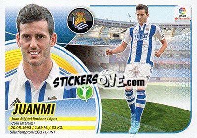 Sticker 1. Juanmi (Real Sociedad) - Liga Spagnola 2016-2017 n. 681 - Colecciones ESTE