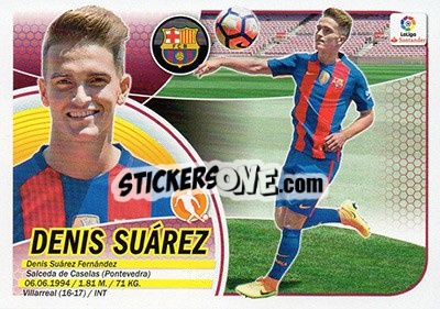 Figurina 7. Denis Suárez (FC Barcelona) - Liga Spagnola 2016-2017 - Colecciones ESTE