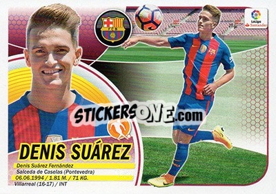 Sticker 7. Denis Suárez (FC Barcelona) - Liga Spagnola 2016-2017 n. 687 - Colecciones ESTE