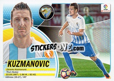 Sticker 14. Kuzmanovic (Málaga CF) - Liga Spagnola 2016-2017 n. 694 - Colecciones ESTE