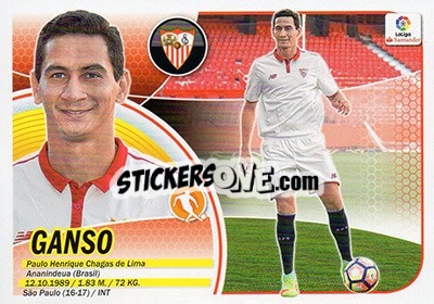 Sticker 21. Ganso (Sevilla FC) - Liga Spagnola 2016-2017 - Colecciones ESTE