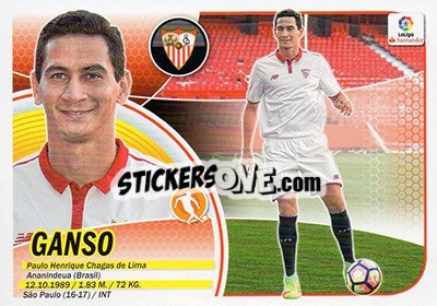 Sticker 21. Ganso (Sevilla FC) - Liga Spagnola 2016-2017 n. 701 - Colecciones ESTE