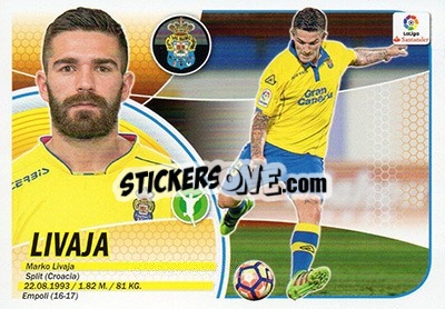 Sticker 22. Livaja (UD Las Palmas) - Liga Spagnola 2016-2017 - Colecciones ESTE