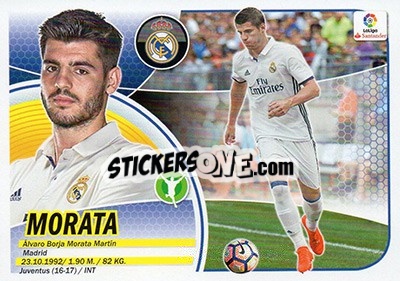 Sticker 23. Morata (Real Madrid) - Liga Spagnola 2016-2017 n. 703 - Colecciones ESTE