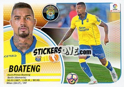 Sticker 33. Kevin-Prince Boateng (UD Las Palmas) - Liga Spagnola 2016-2017 n. 713 - Colecciones ESTE