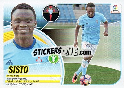 Figurina 35. Sisto (Celta de Vigo) - Liga Spagnola 2016-2017 - Colecciones ESTE