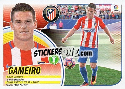 Sticker 36. Gameiro (Atlético de Madrid) - Liga Spagnola 2016-2017 - Colecciones ESTE