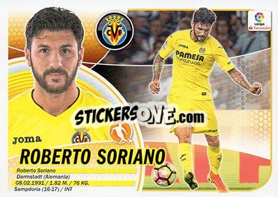 Sticker 37. Roberto Soriano (Villarreal CF) - Liga Spagnola 2016-2017 n. 717 - Colecciones ESTE