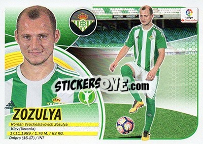 Sticker 38. Roman Zozulya (Real Betis) - Liga Spagnola 2016-2017 - Colecciones ESTE