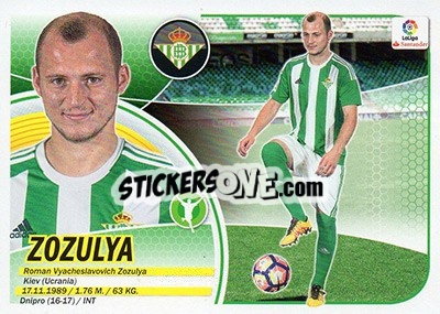 Sticker 38. Roman Zozulya (Real Betis) - Liga Spagnola 2016-2017 n. 718 - Colecciones ESTE