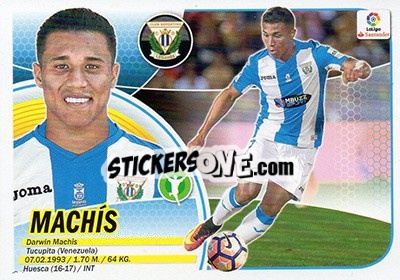 Cromo 46. Machis (CD Leganés) - Liga Spagnola 2016-2017 - Colecciones ESTE