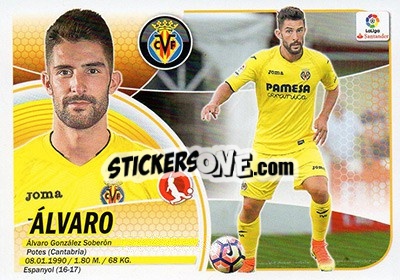 Figurina 49. Álvaro (Villarreal CF) - Liga Spagnola 2016-2017 n. 729 - Colecciones ESTE