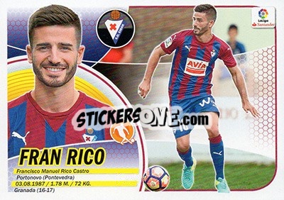 Figurina 51. Fran Rico (SD Eibar) - Liga Spagnola 2016-2017 - Colecciones ESTE