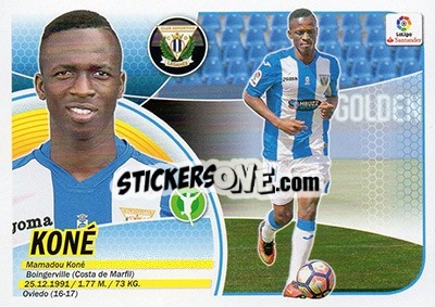 Sticker 57. Mamadou Koné (CD Leganés) - Liga Spagnola 2016-2017 n. 737 - Colecciones ESTE