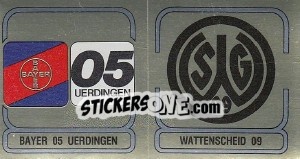 Sticker Wappen (Bayer 05 Uerdingen - Wattenscheid 09 ) - German Football Bundesliga 1982-1983 - Panini