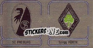 Sticker Wappen (SC Freiburg - Wappen (SpVgg Fürth ) - German Football Bundesliga 1982-1983 - Panini