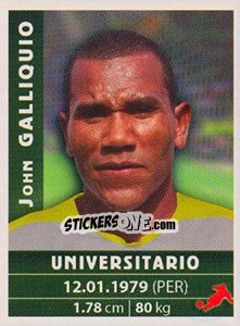 Cromo John Galliquio - Copa Cable Mágico 2009 - Panini