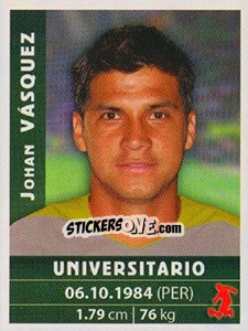 Sticker Johan Vásquez - Copa Cable Mágico 2009 - Panini