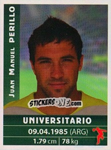 Sticker Juan Manuel Perillo - Copa Cable Mágico 2009 - Panini