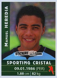 Cromo Manuel Heredia - Copa Cable Mágico 2009 - Panini