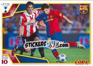 Sticker Лионель Месси в матче Кубка Испании - FC Barcelona 2009-2010 - Panini