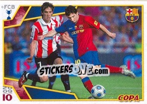 Cromo Лионель Месси в матче Кубка Испании - FC Barcelona 2009-2010 - Panini