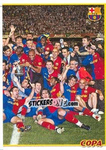 Sticker 	ФК Барселона после победы в Кубке Испании - FC Barcelona 2009-2010 n. 7 - Panini