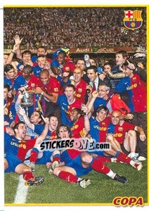 Cromo 	ФК Барселона после победы в Кубке Испании - FC Barcelona 2009-2010 - Panini