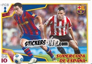 Sticker Хави в игре - FC Barcelona 2009-2010 - Panini