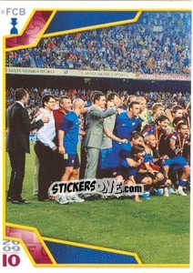 Sticker Командное фото победителей Суперкубка - FC Barcelona 2009-2010 n. 24 - Panini