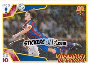 Figurina Удар головой Пуйоля - FC Barcelona 2009-2010 - Panini