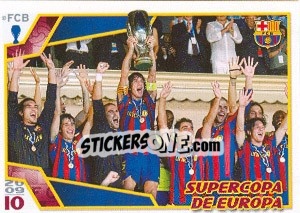 Figurina Вручение Суперкубка Европы - FC Barcelona 2009-2010 - Panini