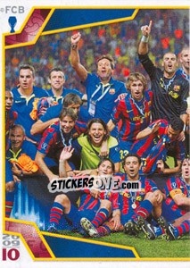Sticker Фото ФК Барселона - обладателей Суперкубка - FC Barcelona 2009-2010 - Panini