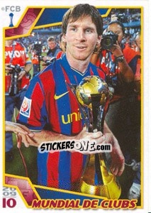 Cromo Lionel Messi World Champion - FC Barcelona 2009-2010 - Panini