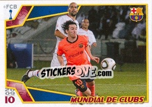 Sticker Лионель Месси в игре - FC Barcelona 2009-2010 n. 34 - Panini