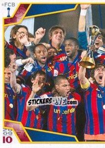 Sticker Барселона с кубком - FC Barcelona 2009-2010 - Panini