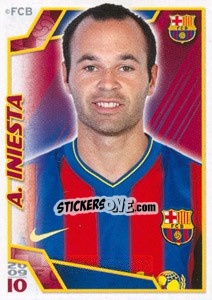 Cromo Иньеста - FC Barcelona 2009-2010 - Panini