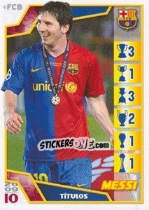 Sticker Лионель Месси - FC Barcelona 2009-2010 n. 95 - Panini