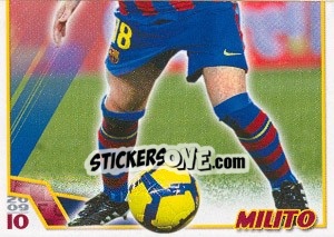 Sticker Милито - FC Barcelona 2009-2010 - Panini