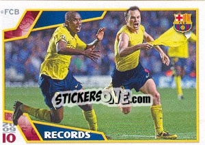 Sticker Samuel Eto'O / Andrés Iniesta - FC Barcelona 2009-2010 n. 171 - Panini