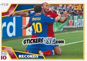 Sticker Lionel Messi / Thierry Henry - FC Barcelona 2009-2010 n. 174 - Panini