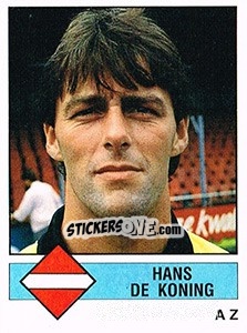 Sticker Hans de Koning - Voetbal 1986-1987 - Panini