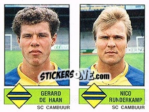 Sticker Gerard de Haan / Nico Runderkamp - Voetbal 1986-1987 - Panini