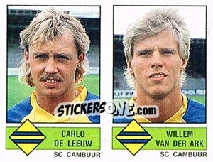 Sticker Carlo de Leeuw / Willem van der Ark - Voetbal 1986-1987 - Panini