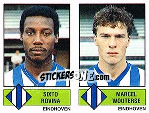 Sticker Sixto Rovina / Marcel Wouterse - Voetbal 1986-1987 - Panini