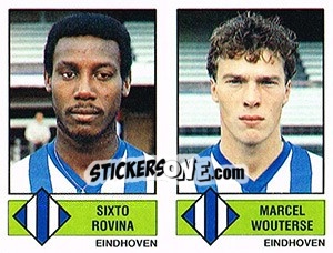 Sticker Sixto Rovina / Marcel Wouterse - Voetbal 1986-1987 n. 366 - Panini